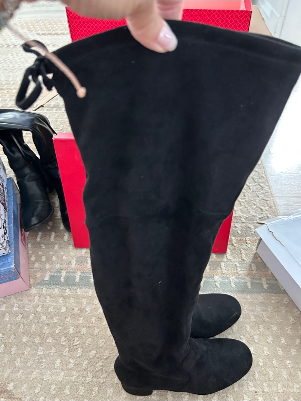 Kelly & Katie Black Over-the-Knee Suede Boots